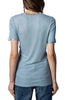 쟈딕앤볼테르 TINO 블루 저지 실버 포일 포인트 반팔 티셔츠